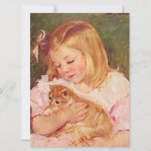 Carte Sara Holding a Cat (par Mary Cassatt)