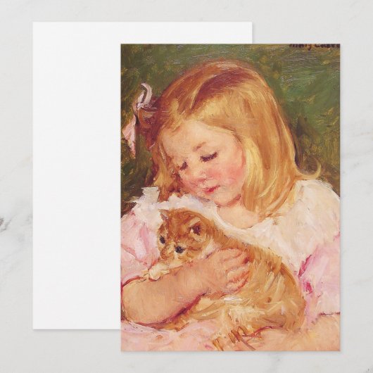 Carte Sara tient un chat | Mary Cassatt (Devant / Derrière)