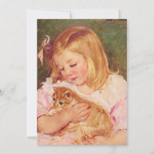 Carte Sara tient un chat   Mary Cassatt