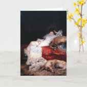 Carte Sarah Bernhardt avec le barzoï (Fleur jaune)