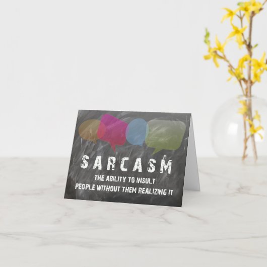 Carte Sarcasm BLANK INSIDE - demande spéciale (Fleur jaune)