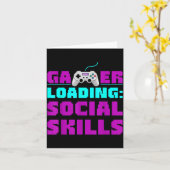 Carte Sarcastic Gamer Loading Social Skills Funny Video  (Fleur jaune)