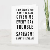 Carte Sarcastic Joyeux Anniversaire Voeux pour les meill (Devant)