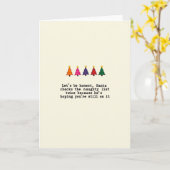 Carte Sarcastic Santa Naughty List Funny Christmas Card (Fleur jaune)