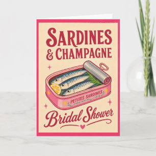 Carte Sardines de Fête de Mariage Amusantes Fête Côtière