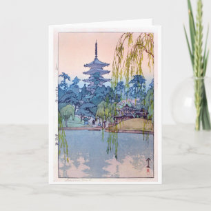 Carte Sarusawa Pond, Hiroshi Yoshida, Woodcut