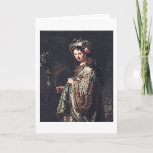 Carte Saskia van Uylenburgh, Flora, Rembrandt, 1634 (Devant)