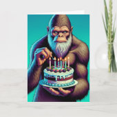 Carte Sasquatch Bigfoot drôle Anniversaire (Devant)