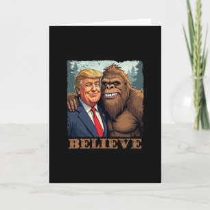 Carte Sasquatch Bigfoot Trump Croire Drôle Nouveauté Rét