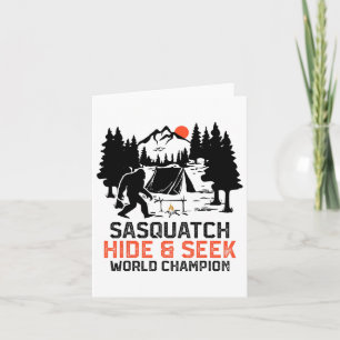Carte Sasquatch Camping Forêt Extérieure Drôle Sasquatch