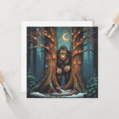 Carte Sasquatch qui se cache (Devant/Arrière en situation)