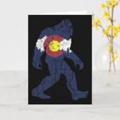 Carte Sasquatch Retro State Flag Colorado Rocky Mountain (Fleur jaune)
