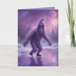 Carte Sasquatch sur glace en violets Juste parce que