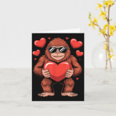 Carte Sasquatch Valentine's Day - Bigfoot Heart Sungles  (Fleur jaune)