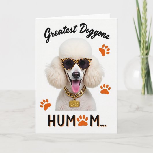 Carte SASS Poodle Empreinte de Patte (Devant)