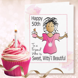 Carte Sassy 50e anniversaire Ethnic Female Dessin drôle