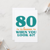 Carte Sassy 80e anniversaire (Devant/Arrière en situation)