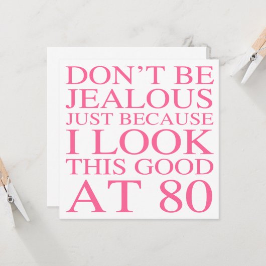 Carte Sassy 80e anniversaire pour les femmes (Devant/Arrière en situation)