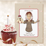 Carte Sassy Ethnic Funny Female Caricature 40e anniversa<br><div class="desc">Vous voulez une carte simple qui va la faire rire à voix haute ? Ce dessin animé féminin tenant un poulet est tellement drôle !</div>