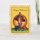 Carte Sassy Witch Happy Halloween Greeting Card (Devant)