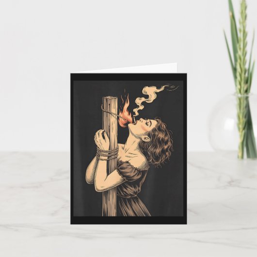 Carte Satan Devil Hell sorcière avec Flames Cigarette Oc (Devant)