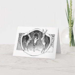 Carte Saturnales des cerfs et faunes
