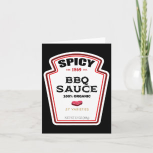 Carte Sauce barbecue épicée Étiquette Drôle Halloween Co