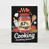 Carte Sauce Pâtes Preggo Annonce de Grossesse Drôle 67 (Devant)