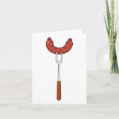 Carte Saucisse grillée sur fourchette de barbecue (Devant)