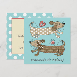 Carte Saucisse personnalisée Chien Dachshund Anniversair
