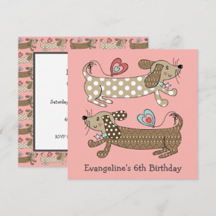 Carte Saucisse personnalisée Chien Dachshund Anniversair