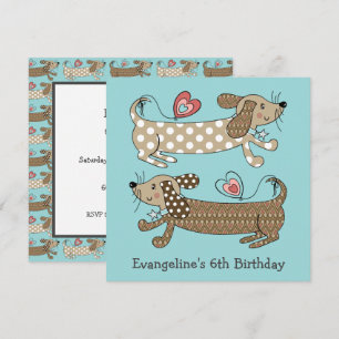 Carte Saucisse personnalisée Chien Dachshund Anniversair