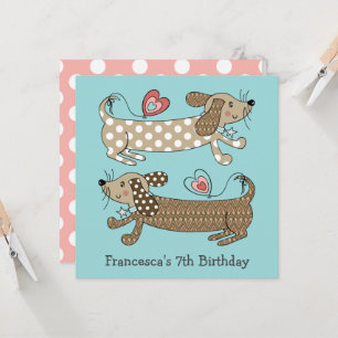 Carte Saucisse personnalisée Chien Dachshund Anniversair