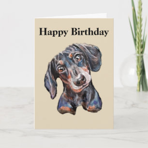 Carte Saucisson Dachshund coloré art chien d'art Joyeux