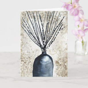 Carte Saule dans l'aquarelle du vase