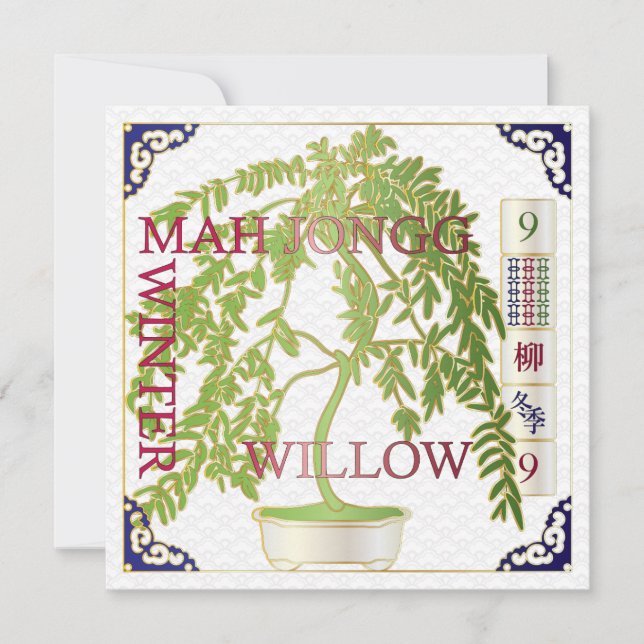 Carte Saule hivernale Mah Jongg (Devant)