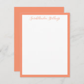 Carte Saumon douce rouge orange classique (Devant / Derrière)