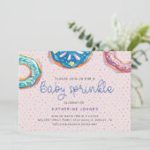 Carte Saupoudrer Et Saupoudrer Baby shower Rose Invitati (Debout devant)