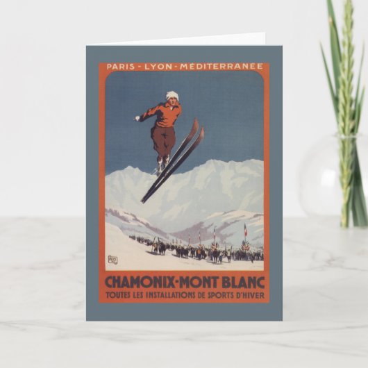 Carte Saut à skis - affiche olympique de promo de PLM (Devant)