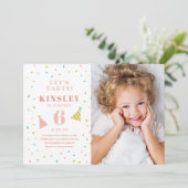 Carte Sautiner Enfants Photo Anniversaire Fête Invitatio (Debout devant)