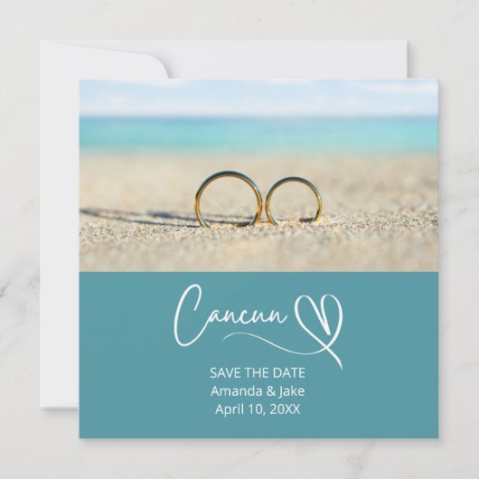 Carte Sauvegarder la date de mariage de destination de p (Devant)