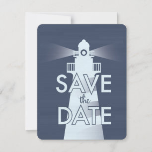 Carte Sauvegarder la date Phare Vintage