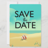 Carte Sauvegarder la date Vintage Beach (Dos)