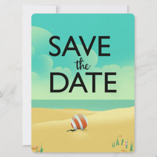 Carte Sauvegarder la date Vintage Beach