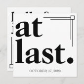 Carte Sauver la date - "At Last" (Devant / Derrière)