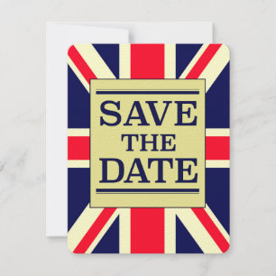 Carte Sauver la date Vintage Union jack