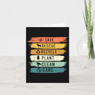 Carte Sauver les abeilles, sauver les animaux, recycler