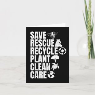 Carte Sauver les abeilles Secourir les animaux Recycler