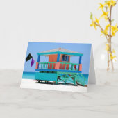 Carte sauveteur turquoise (Fleur jaune)