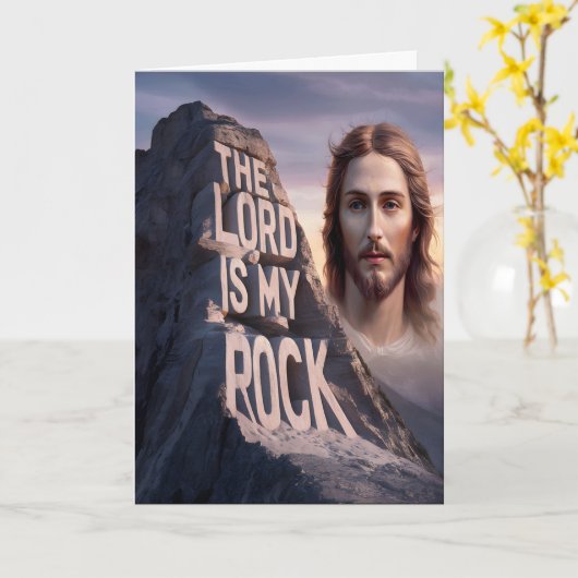 Carte Sauveur Divin : Le Seigneur Est Mon Rocher (Fleur jaune)